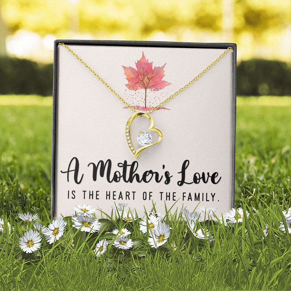 To My Mom A Mothers Love is The Heart of The Family Forever Necklace w Message Card-Express Your Love Gifts