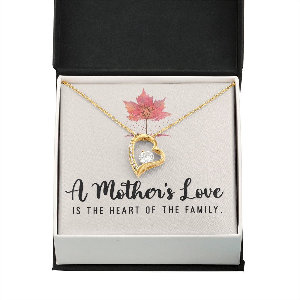 To My Mom A Mothers Love is The Heart of The Family Forever Necklace w Message Card-Express Your Love Gifts