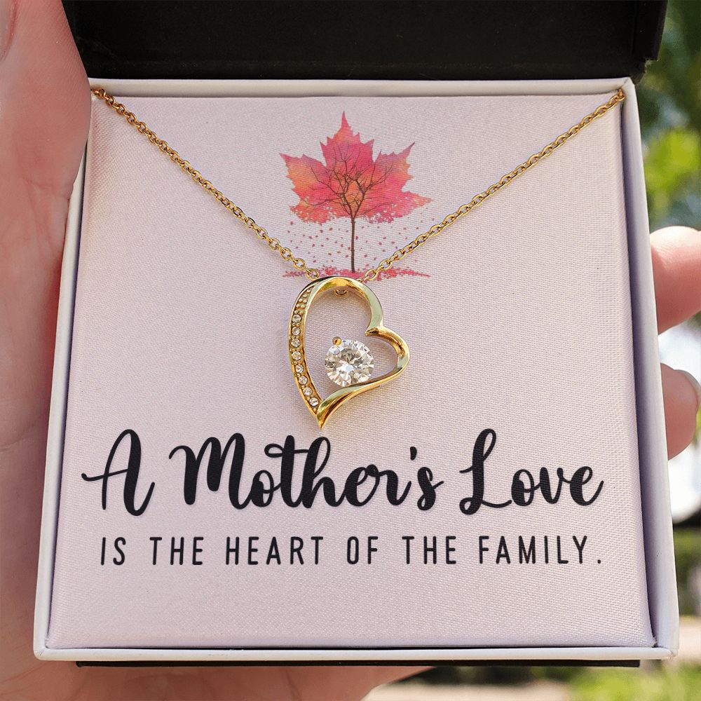 To My Mom A Mothers Love is The Heart of The Family Forever Necklace w Message Card-Express Your Love Gifts