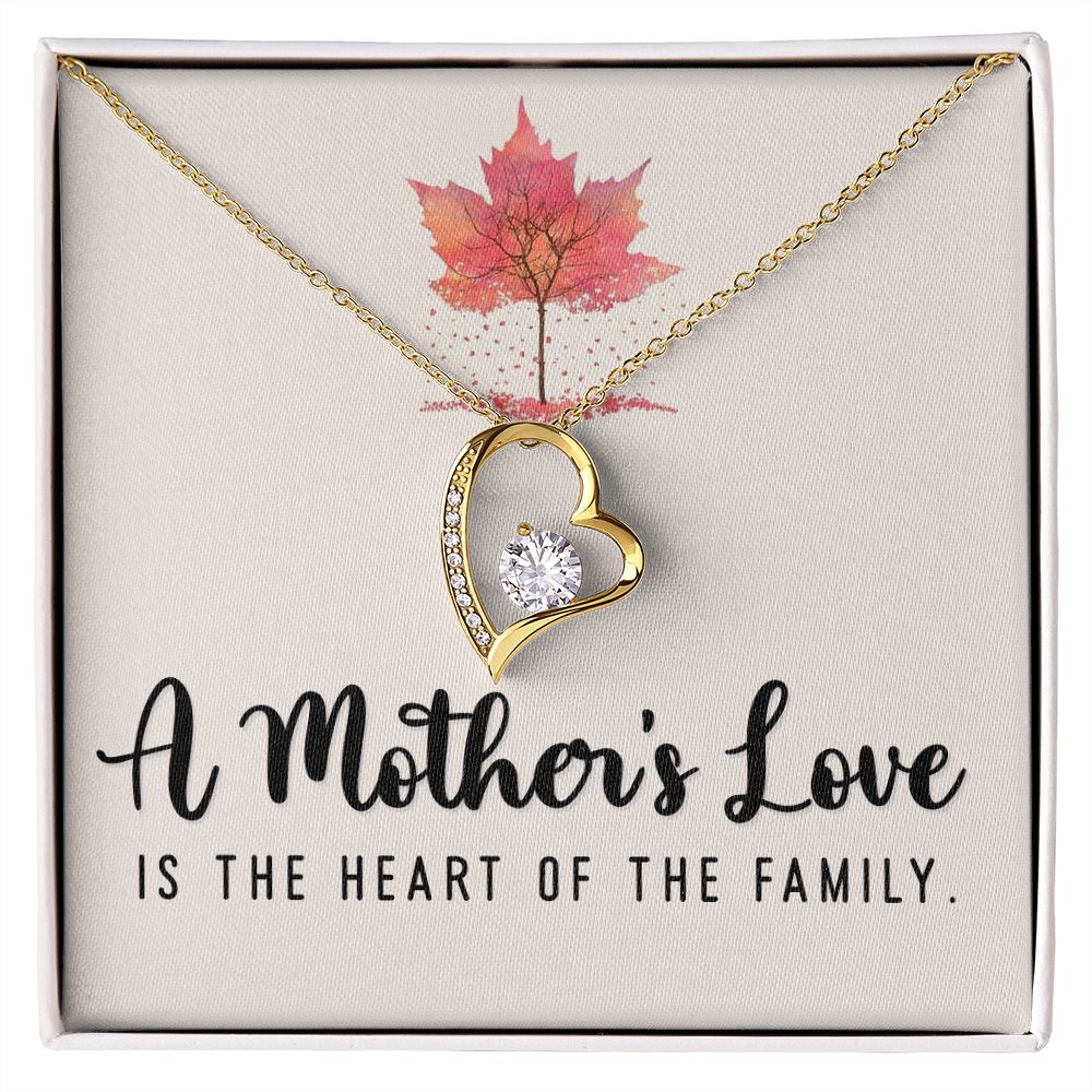 To My Mom A Mothers Love is The Heart of The Family Forever Necklace w Message Card-Express Your Love Gifts