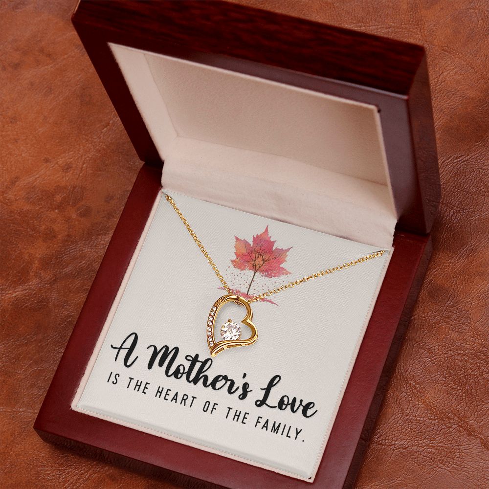 To My Mom A Mothers Love is The Heart of The Family Forever Necklace w Message Card-Express Your Love Gifts