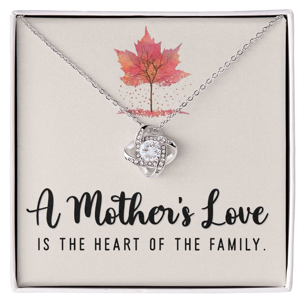 To My Mom A Mothers Love is The Heart of The Family Infinity Knot Necklace Message Card-Express Your Love Gifts