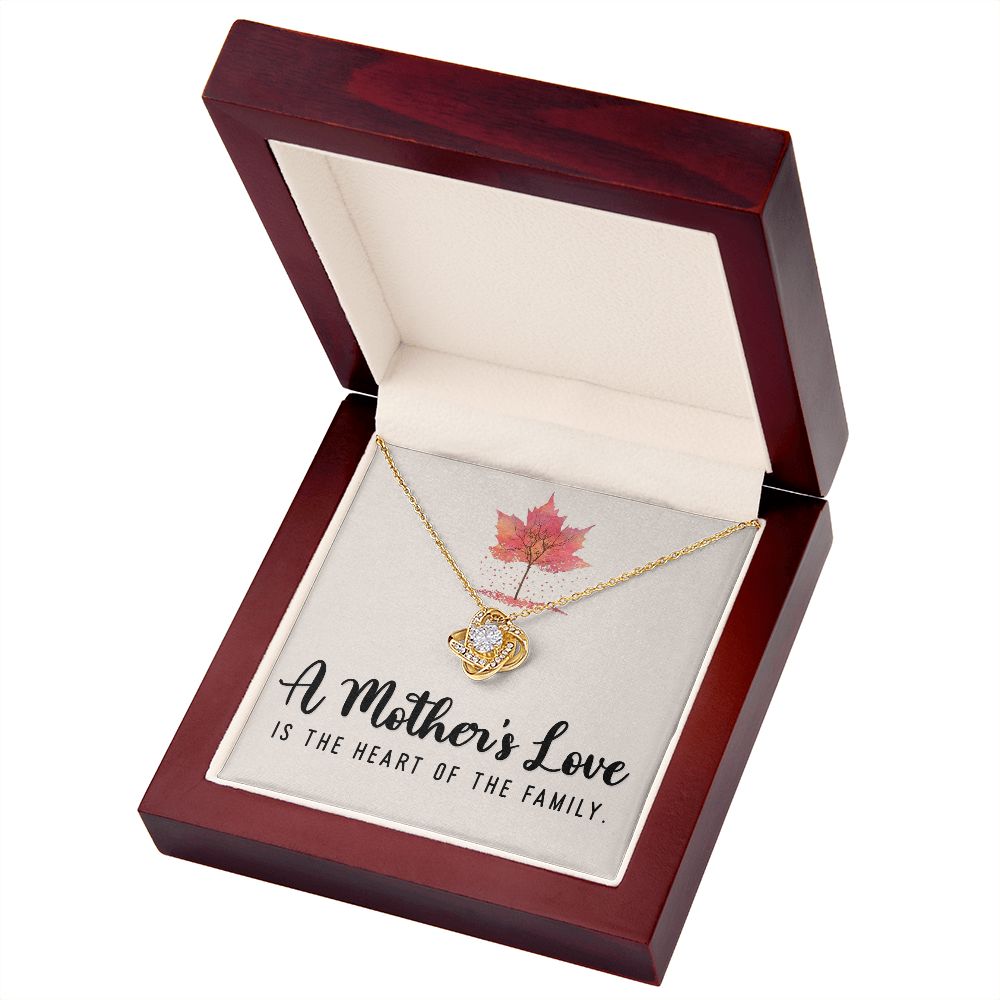 To My Mom A Mothers Love is The Heart of The Family Infinity Knot Necklace Message Card-Express Your Love Gifts