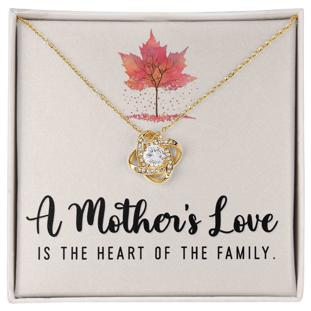 To My Mom A Mothers Love is The Heart of The Family Infinity Knot Necklace Message Card-Express Your Love Gifts