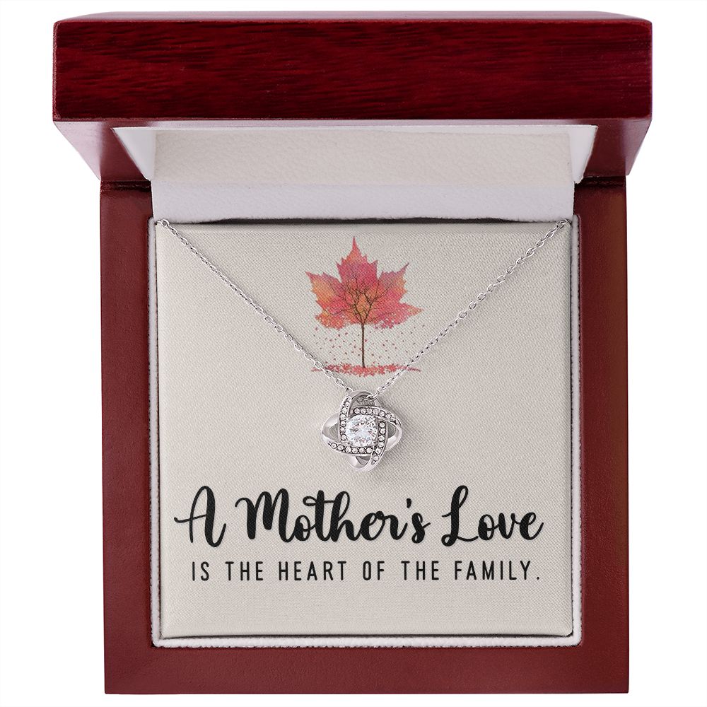 To My Mom A Mothers Love is The Heart of The Family Infinity Knot Necklace Message Card-Express Your Love Gifts