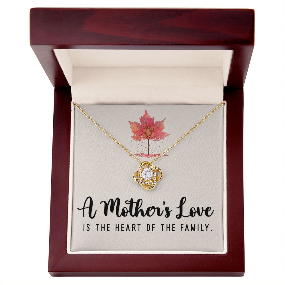 To My Mom A Mothers Love is The Heart of The Family Infinity Knot Necklace Message Card-Express Your Love Gifts