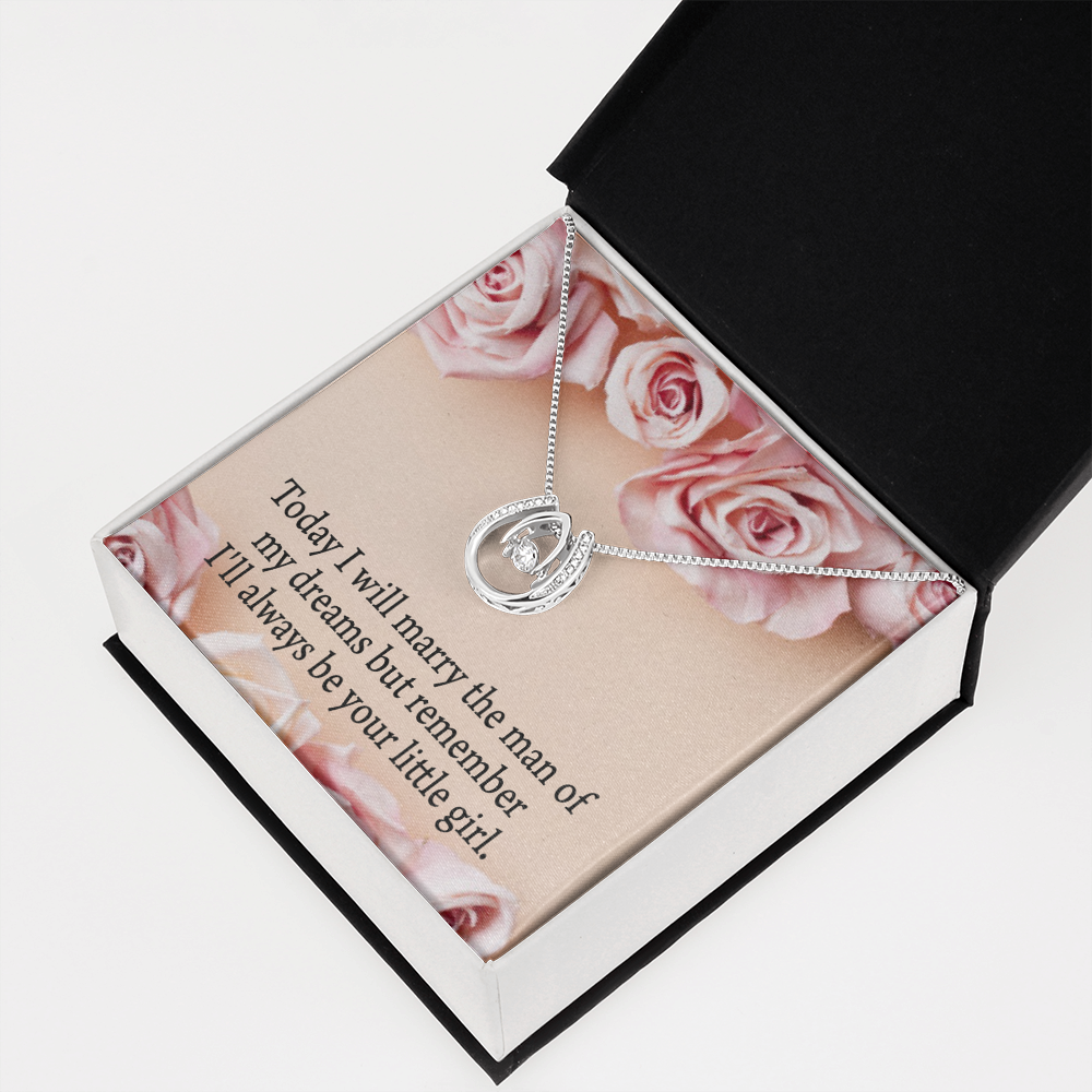 To My Mom Always Your Little Girl Lucky Horseshoe Necklace Message Card 14k w CZ Crystals-Express Your Love Gifts