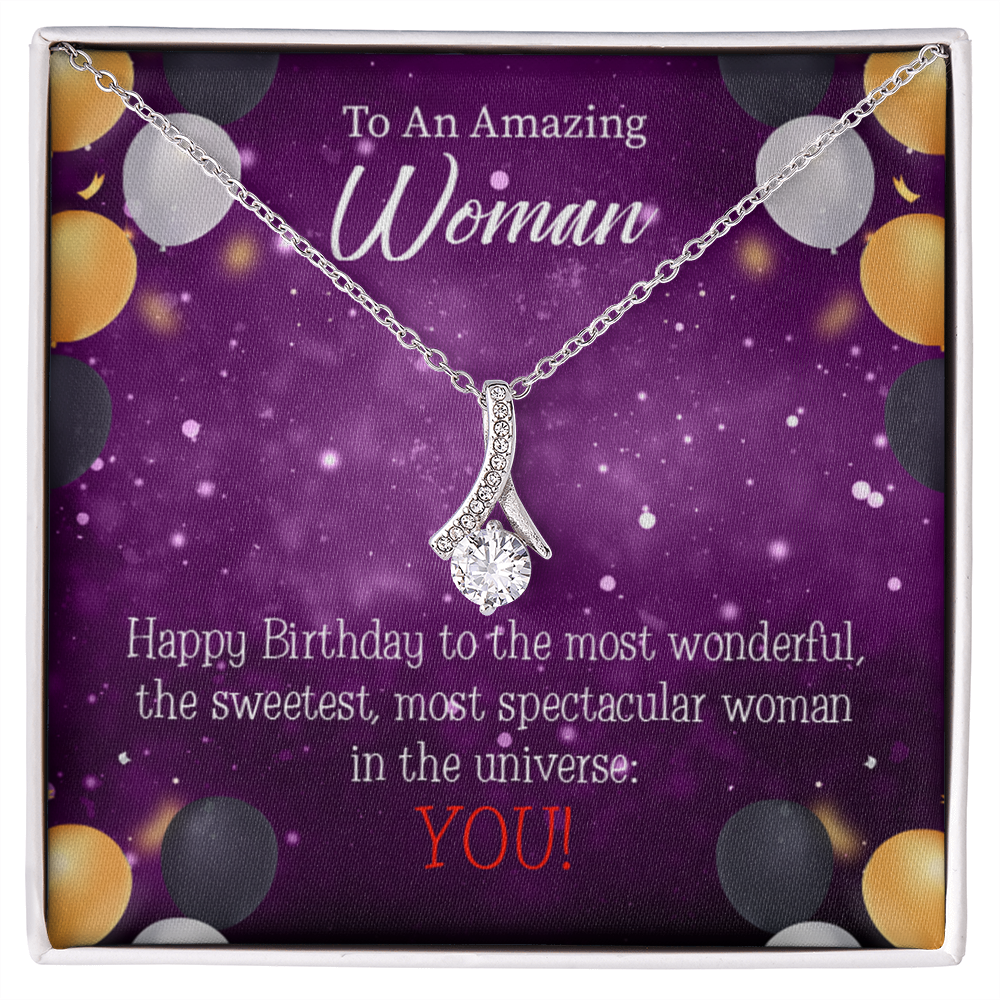 To My Mom Birthday Card Best in Universe Alluring Ribbon Necklace Message Card-Express Your Love Gifts