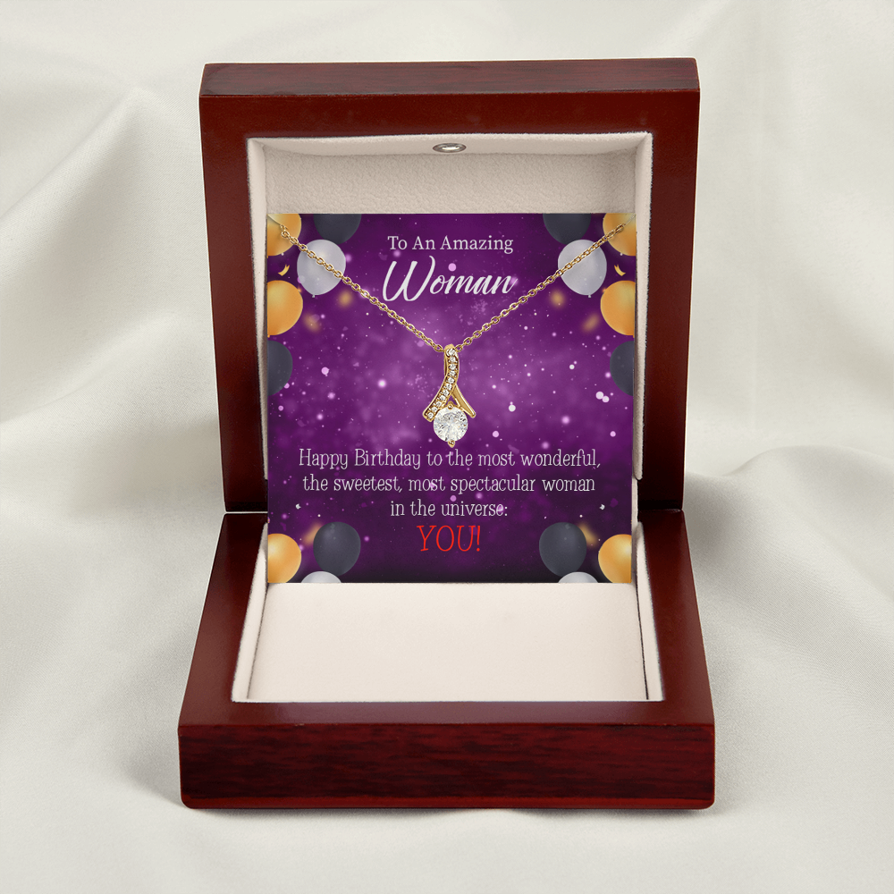 To My Mom Birthday Card Best in Universe Alluring Ribbon Necklace Message Card-Express Your Love Gifts