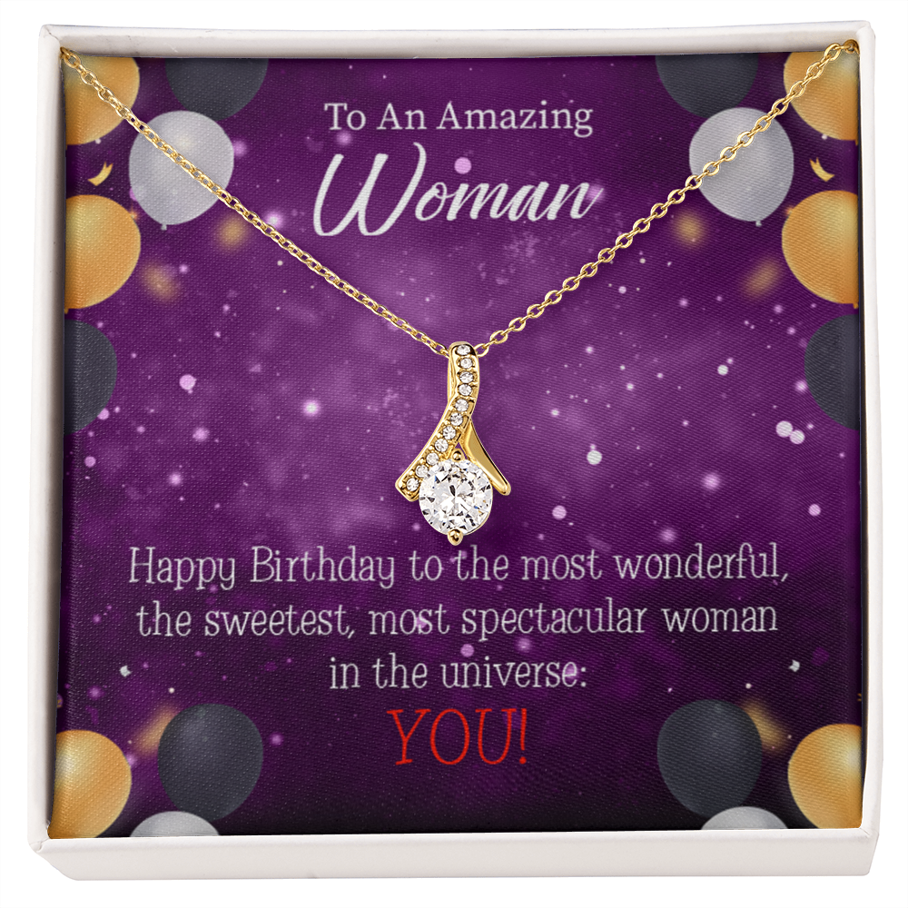 To My Mom Birthday Card Best in Universe Alluring Ribbon Necklace Message Card-Express Your Love Gifts