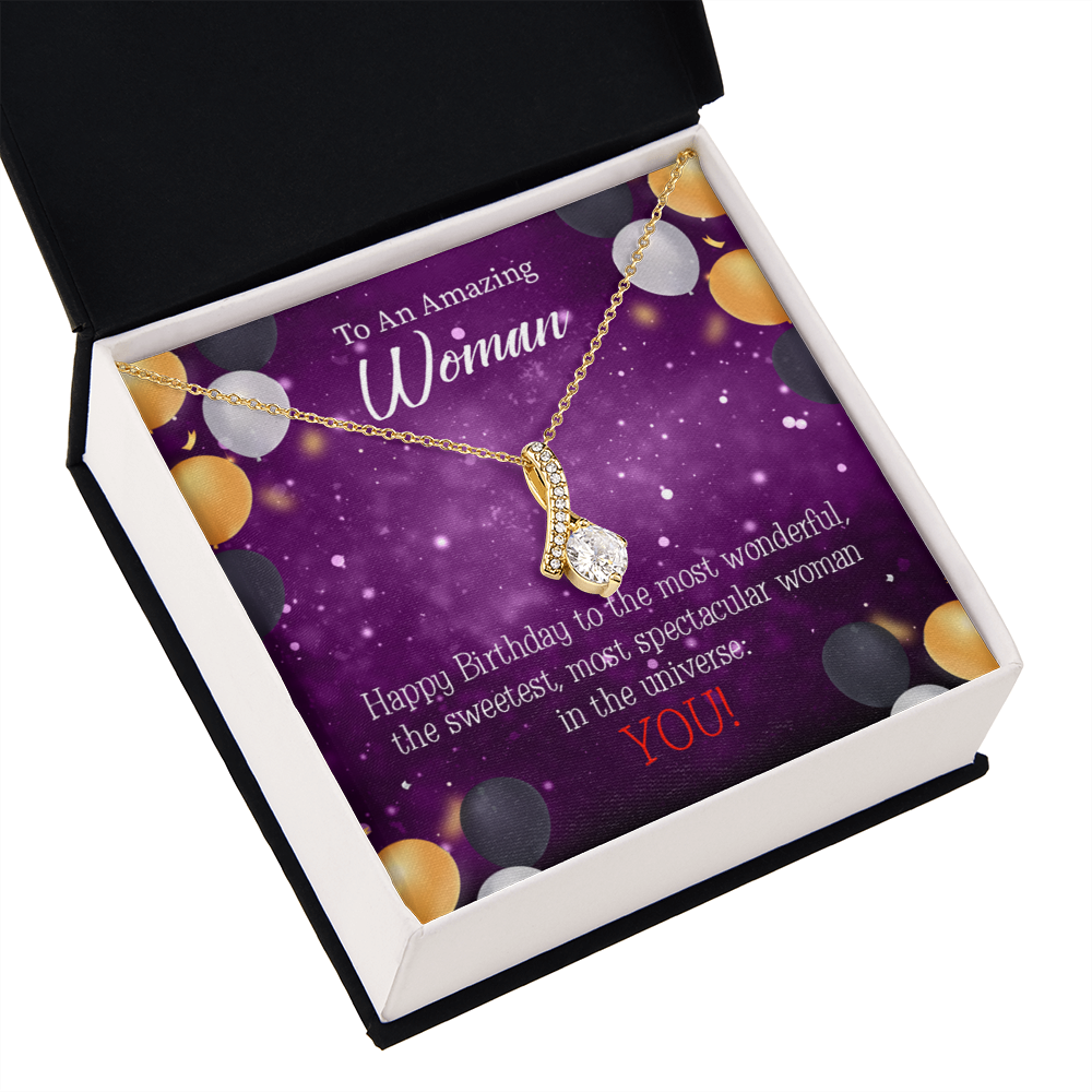 To My Mom Birthday Card Best in Universe Alluring Ribbon Necklace Message Card-Express Your Love Gifts