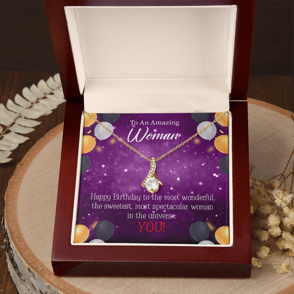 To My Mom Birthday Card Best in Universe Alluring Ribbon Necklace Message Card-Express Your Love Gifts