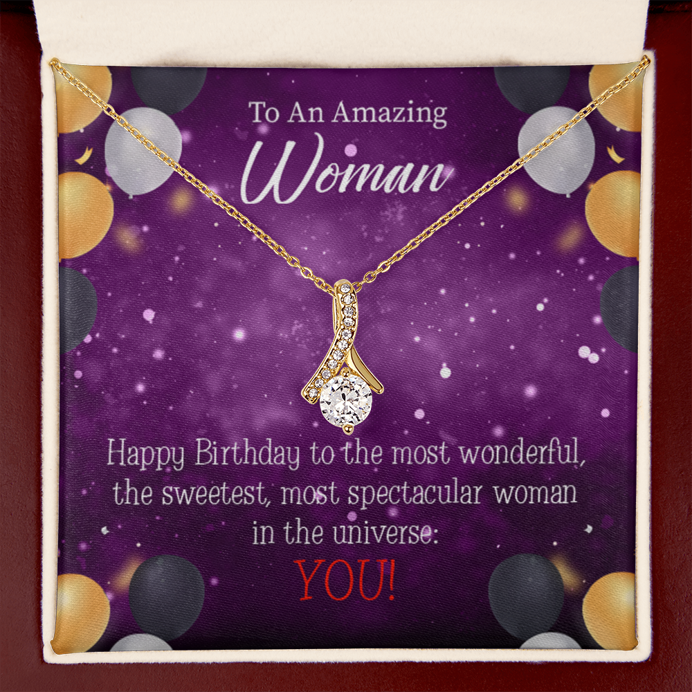 To My Mom Birthday Card Best in Universe Alluring Ribbon Necklace Message Card-Express Your Love Gifts