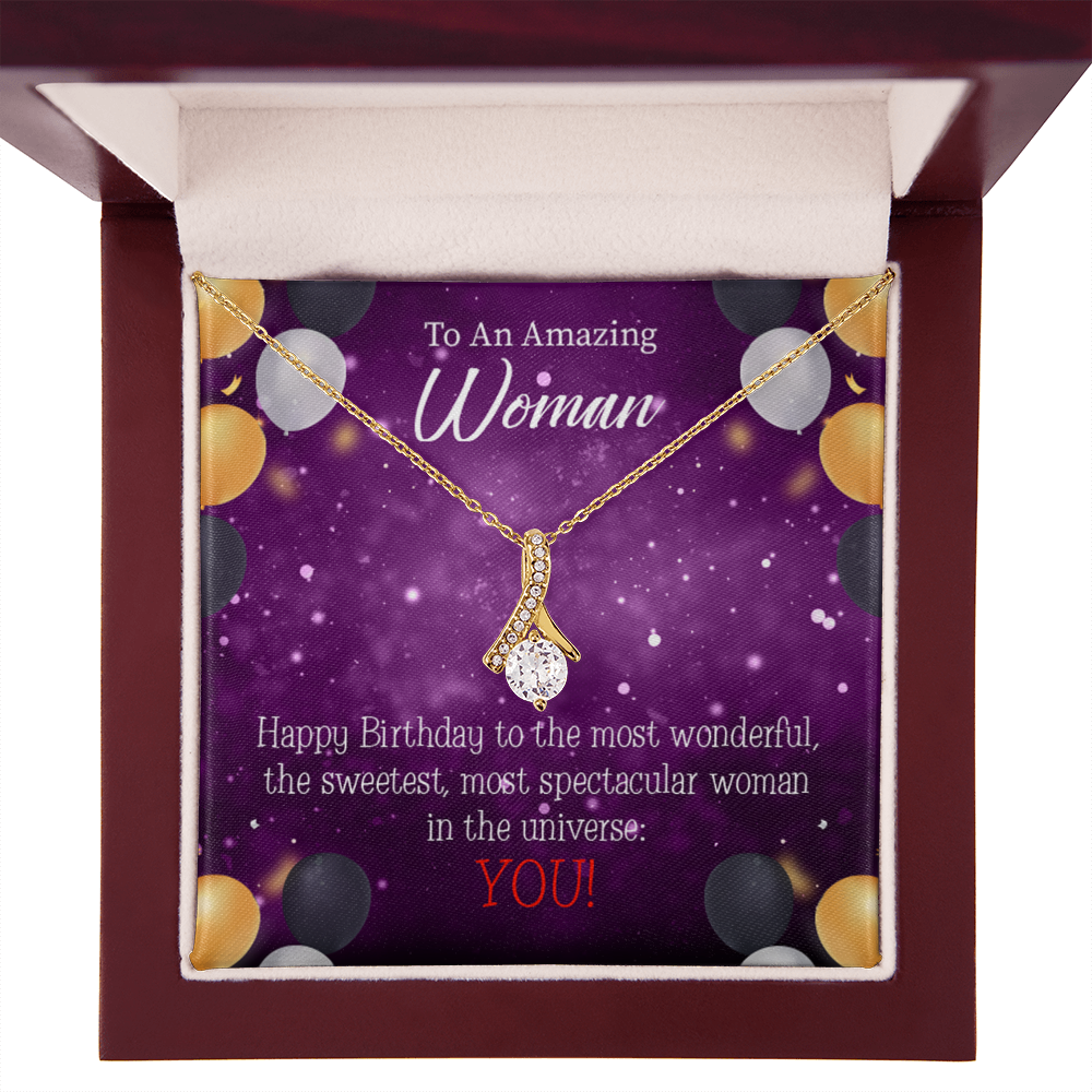 To My Mom Birthday Card Best in Universe Alluring Ribbon Necklace Message Card-Express Your Love Gifts