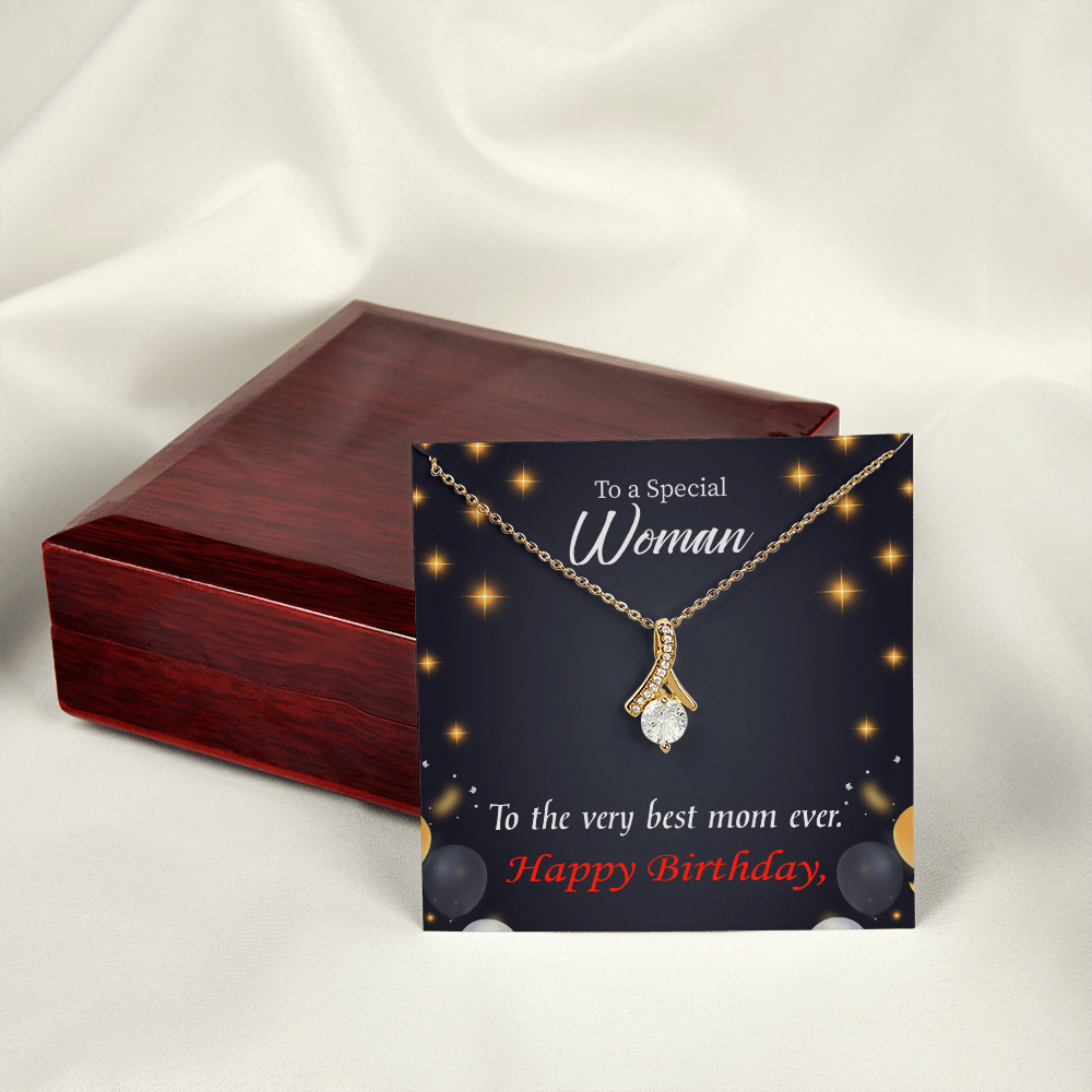 To My Mom Birthday Card Best Mom Ever Alluring Ribbon Necklace Message Card-Express Your Love Gifts