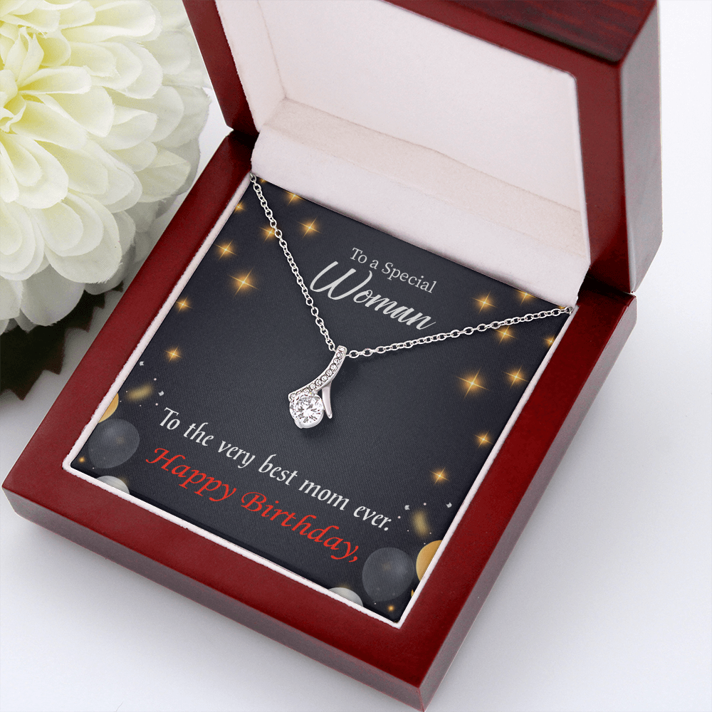 To My Mom Birthday Card Best Mom Ever Alluring Ribbon Necklace Message Card-Express Your Love Gifts