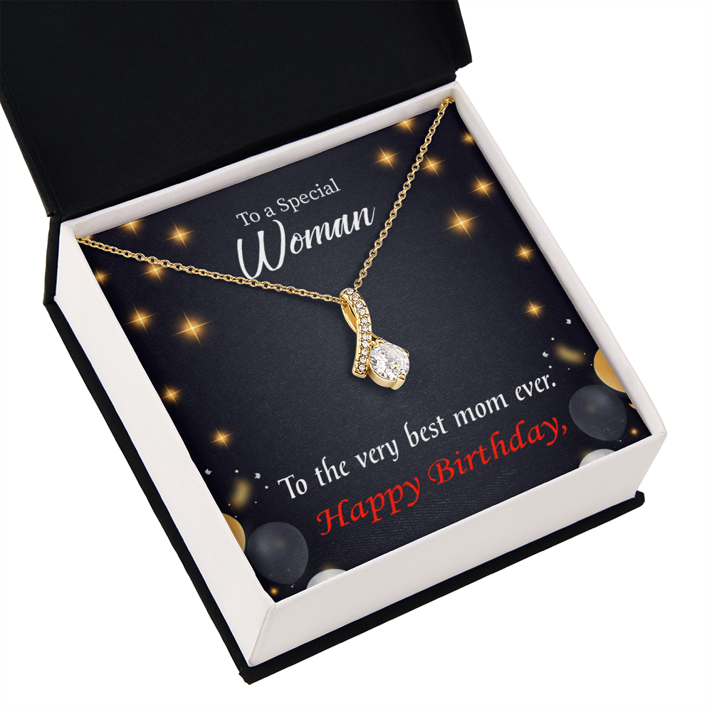 To My Mom Birthday Card Best Mom Ever Alluring Ribbon Necklace Message Card-Express Your Love Gifts