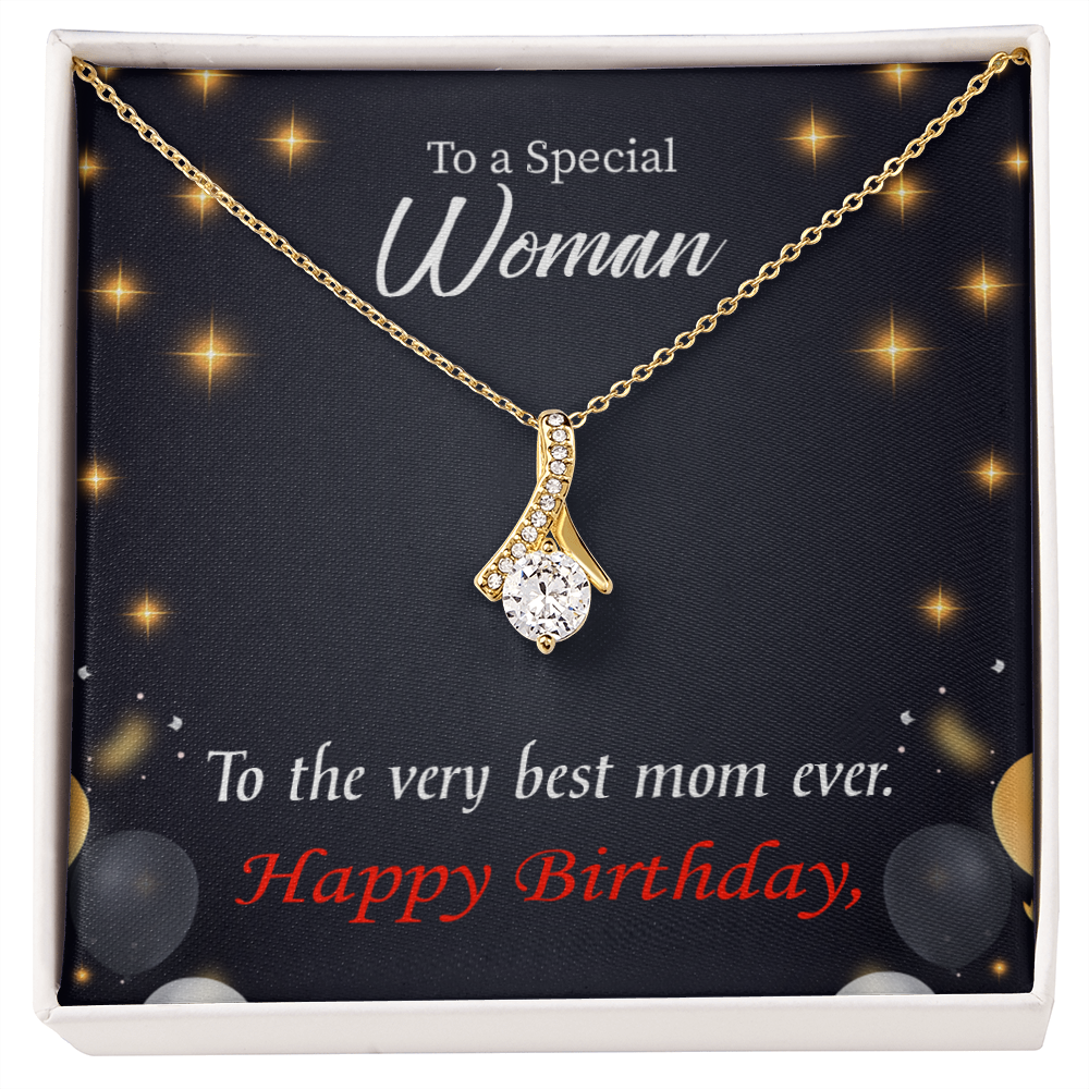 To My Mom Birthday Card Best Mom Ever Alluring Ribbon Necklace Message Card-Express Your Love Gifts