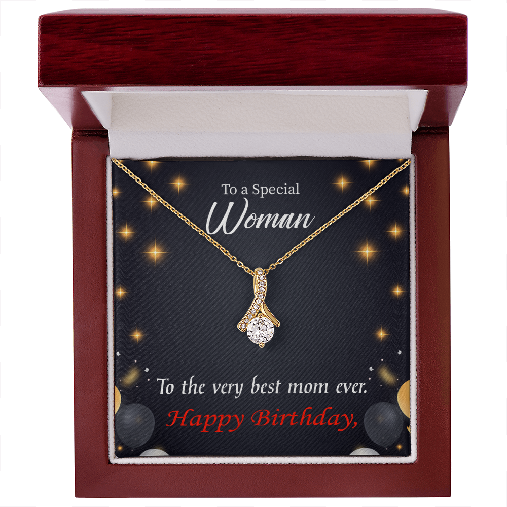 To My Mom Birthday Card Best Mom Ever Alluring Ribbon Necklace Message Card-Express Your Love Gifts