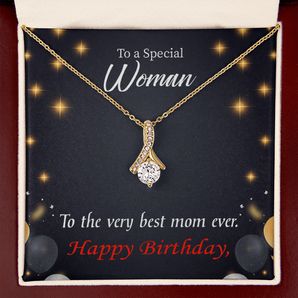 To My Mom Birthday Card Best Mom Ever Alluring Ribbon Necklace Message Card-Express Your Love Gifts