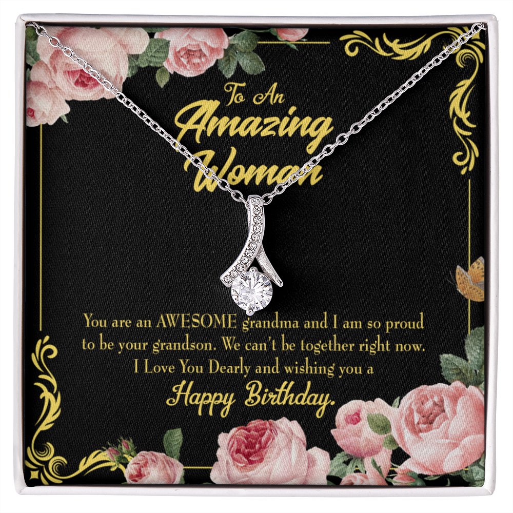 To My Mom Birthday Card Happy Birthday Mom From Daughter Alluring Ribbon Necklace Message Card-Express Your Love Gifts