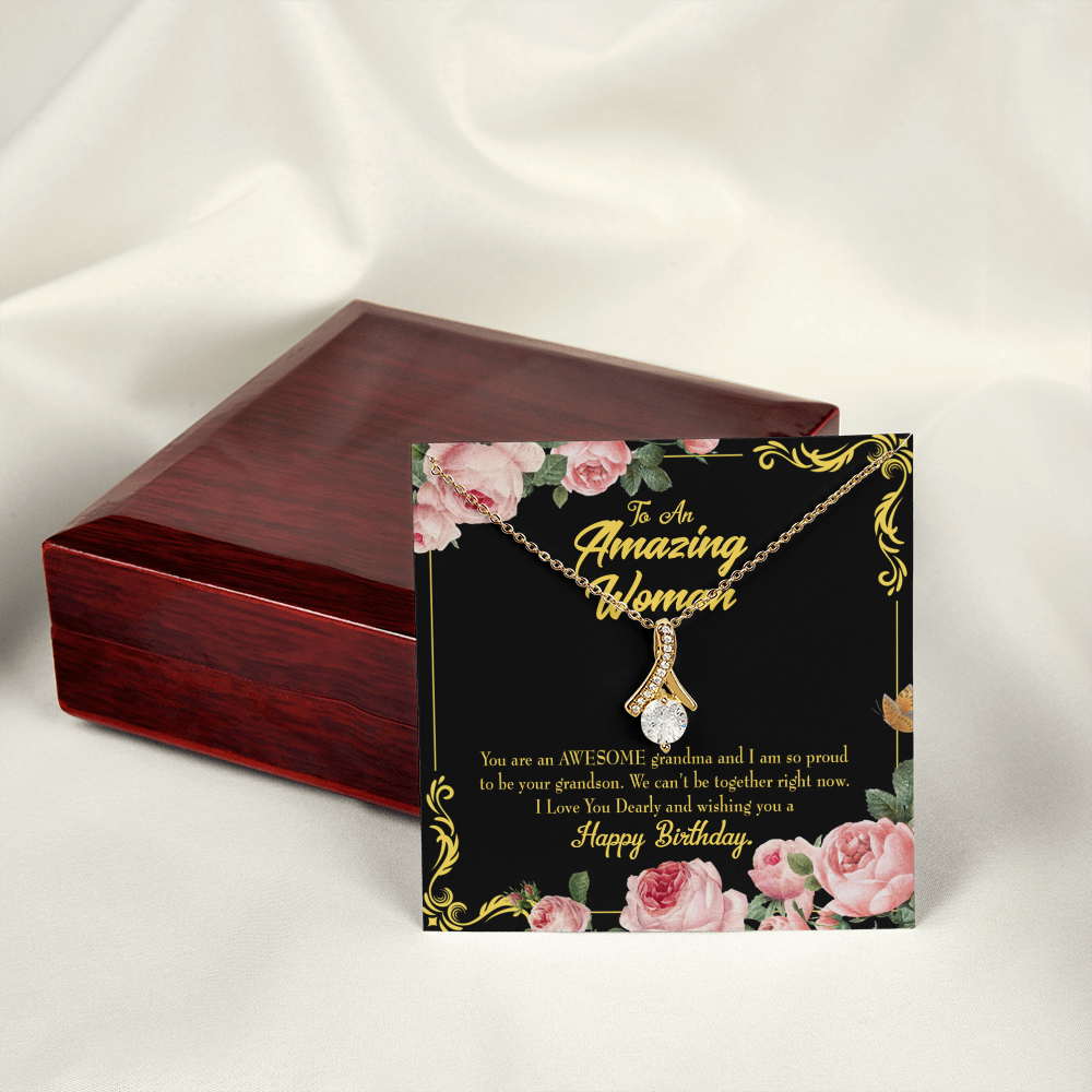 To My Mom Birthday Card Happy Birthday Mom From Daughter Alluring Ribbon Necklace Message Card-Express Your Love Gifts