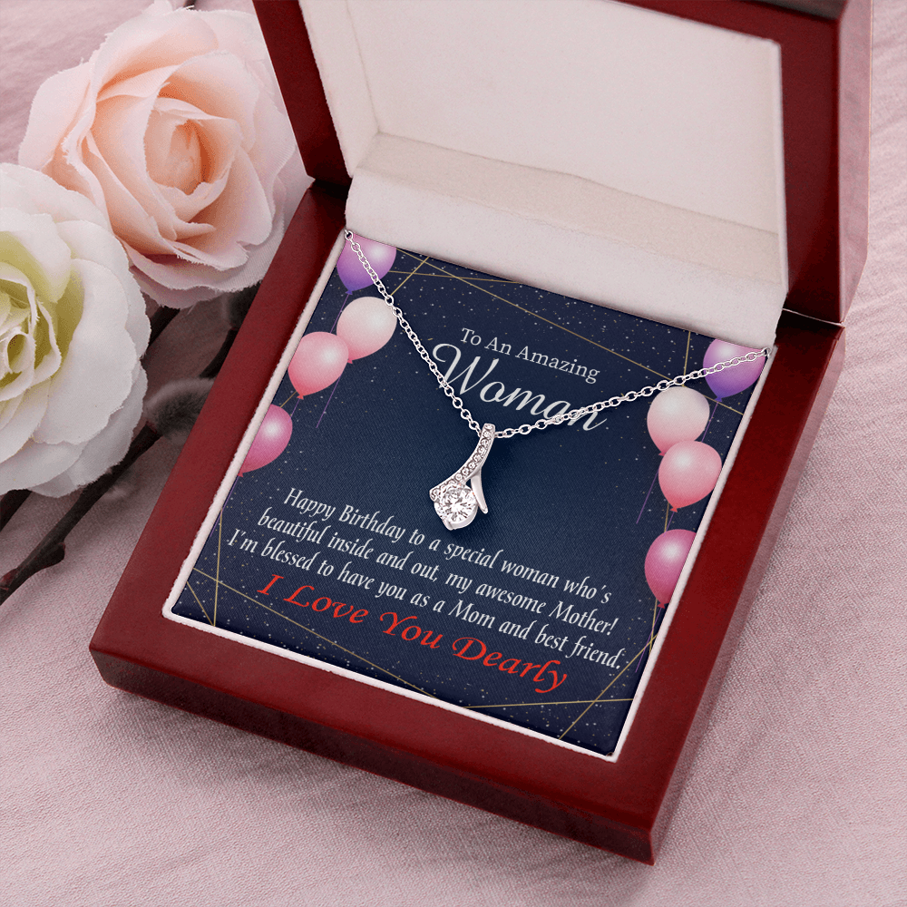 An Amazing Mother Gift Necklace and Card Flowers
