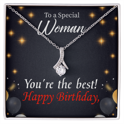 To My Mom Birthday Card The Best Mom Alluring Ribbon Necklace Message Card-Express Your Love Gifts