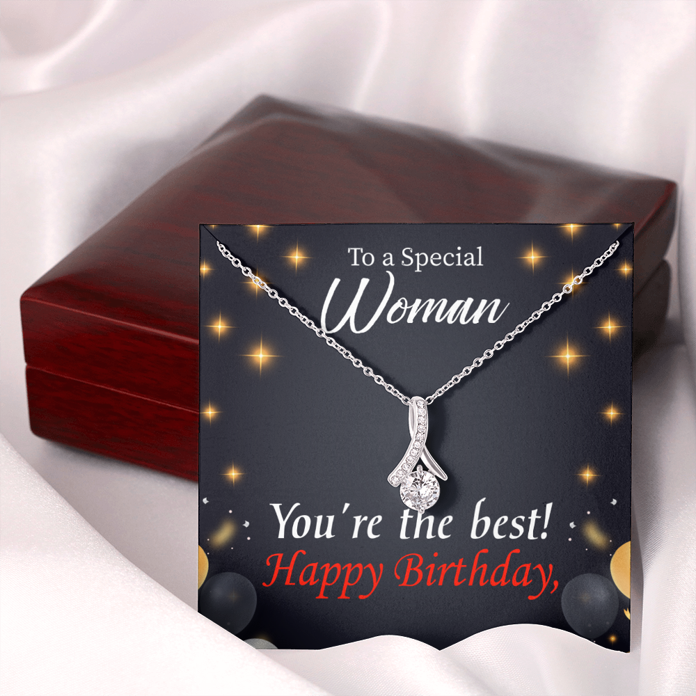 To My Mom Birthday Card The Best Mom Alluring Ribbon Necklace Message Card-Express Your Love Gifts