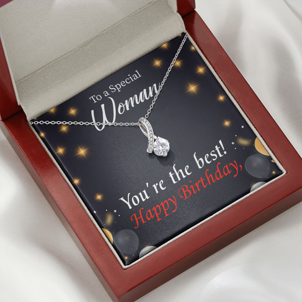 To My Mom Birthday Card The Best Mom Alluring Ribbon Necklace Message Card-Express Your Love Gifts