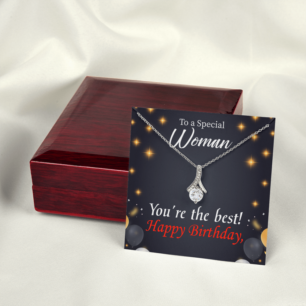 To My Mom Birthday Card The Best Mom Alluring Ribbon Necklace Message Card-Express Your Love Gifts