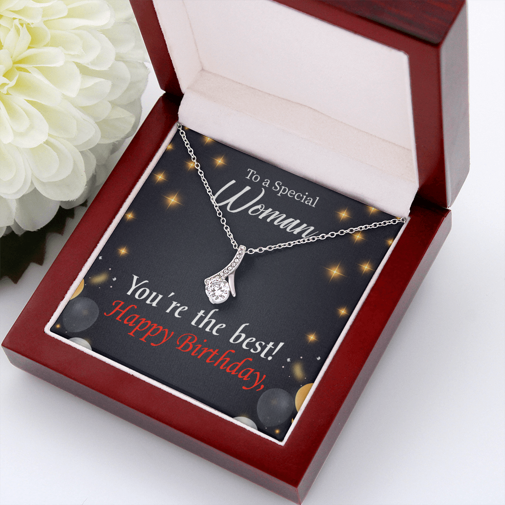 To My Mom Birthday Card The Best Mom Alluring Ribbon Necklace Message Card-Express Your Love Gifts