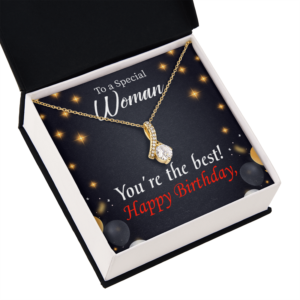 To My Mom Birthday Card The Best Mom Alluring Ribbon Necklace Message Card-Express Your Love Gifts