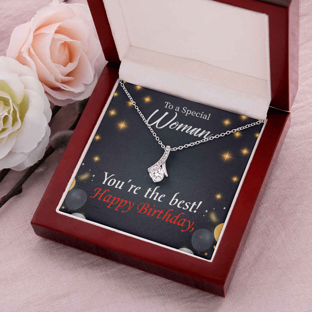 To My Mom Birthday Card The Best Mom Alluring Ribbon Necklace Message Card-Express Your Love Gifts