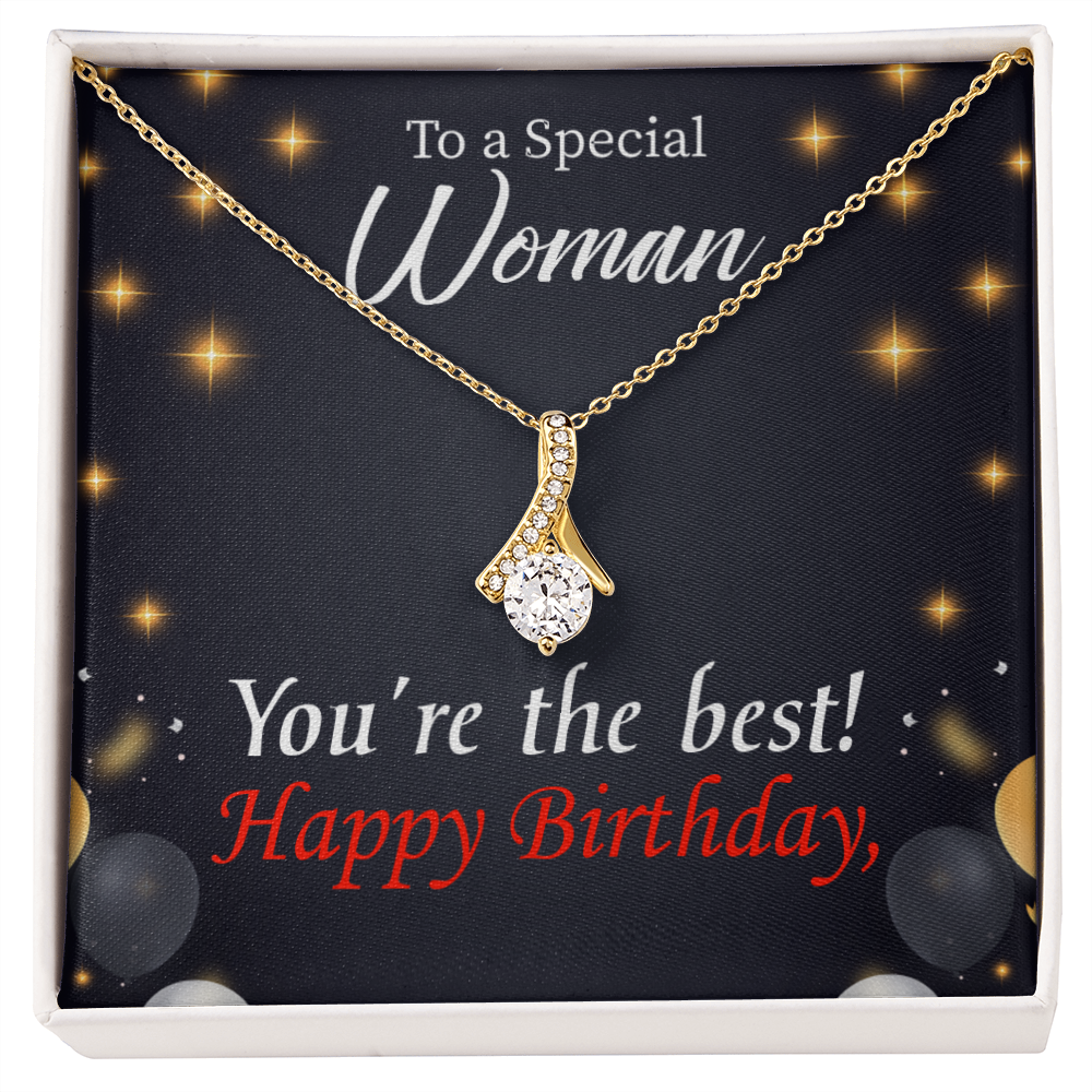 To My Mom Birthday Card The Best Mom Alluring Ribbon Necklace Message Card-Express Your Love Gifts