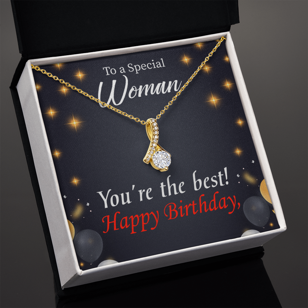 To My Mom Birthday Card The Best Mom Alluring Ribbon Necklace Message Card-Express Your Love Gifts