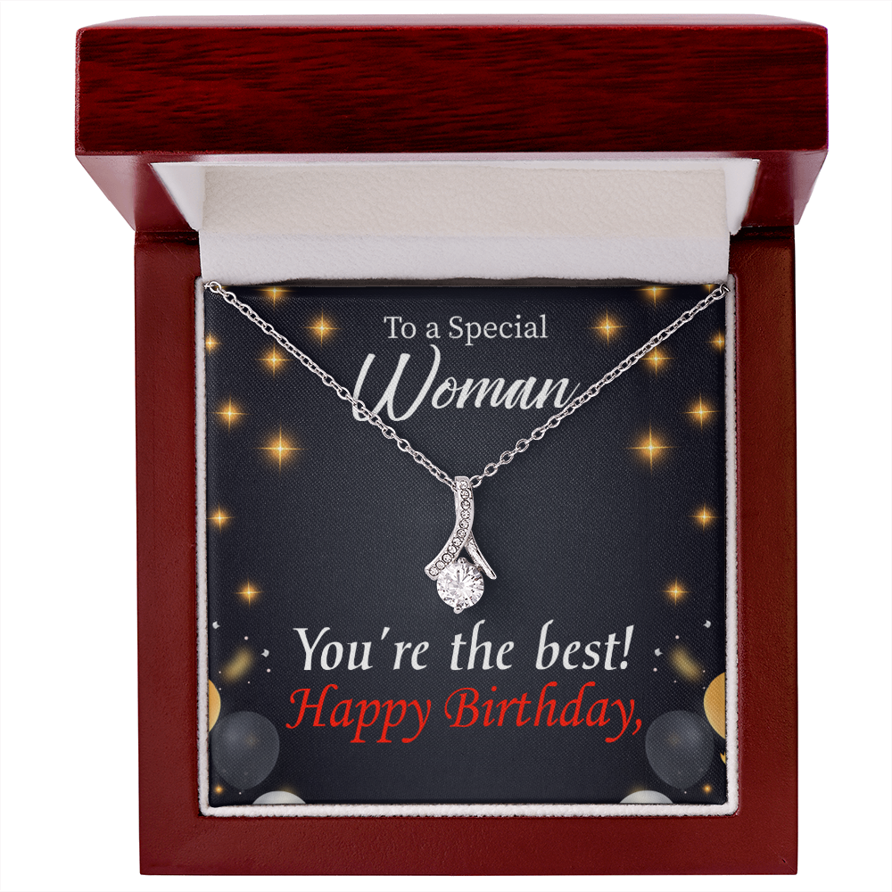 To My Mom Birthday Card The Best Mom Alluring Ribbon Necklace Message Card-Express Your Love Gifts