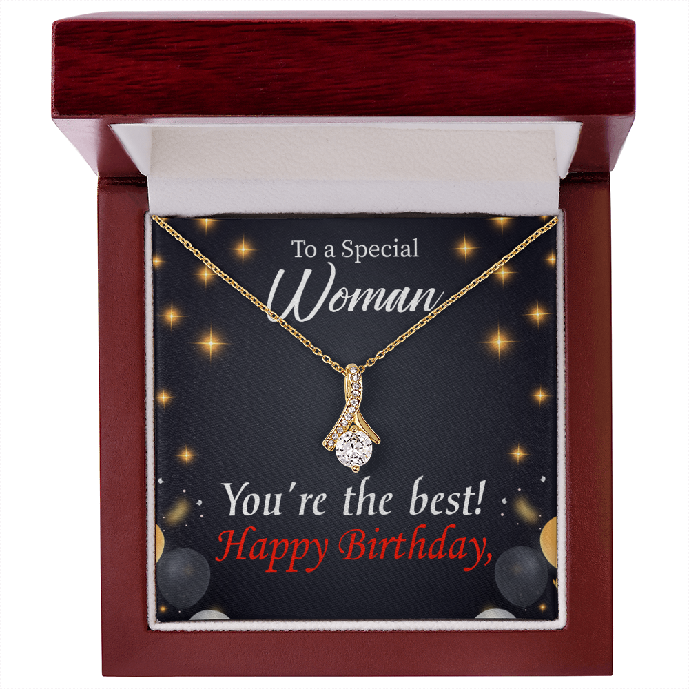 To My Mom Birthday Card The Best Mom Alluring Ribbon Necklace Message Card-Express Your Love Gifts