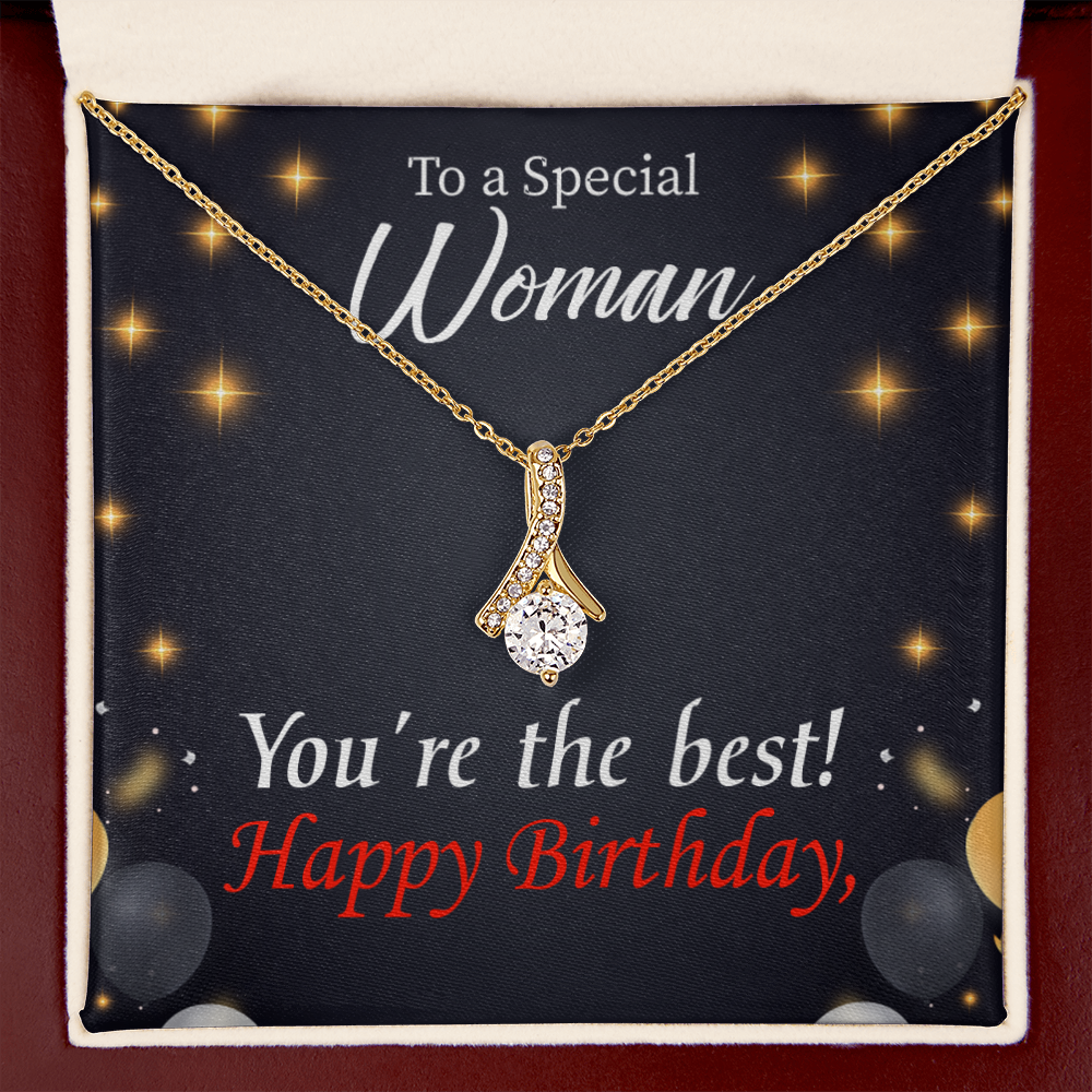 To My Mom Birthday Card The Best Mom Alluring Ribbon Necklace Message Card-Express Your Love Gifts