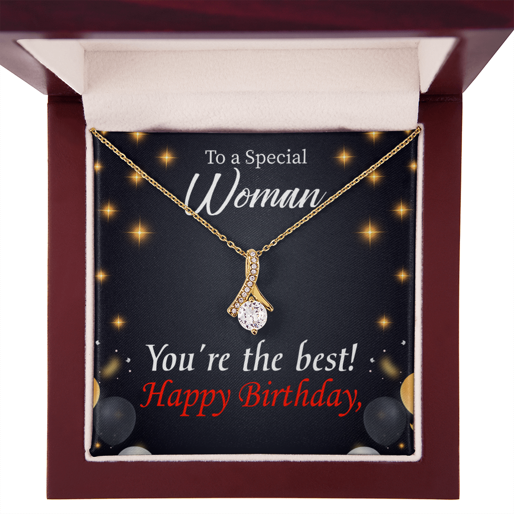 To My Mom Birthday Card The Best Mom Alluring Ribbon Necklace Message Card-Express Your Love Gifts