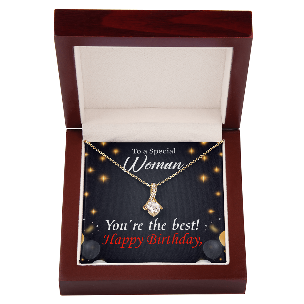 To My Mom Birthday Card The Best Mom Alluring Ribbon Necklace Message Card-Express Your Love Gifts