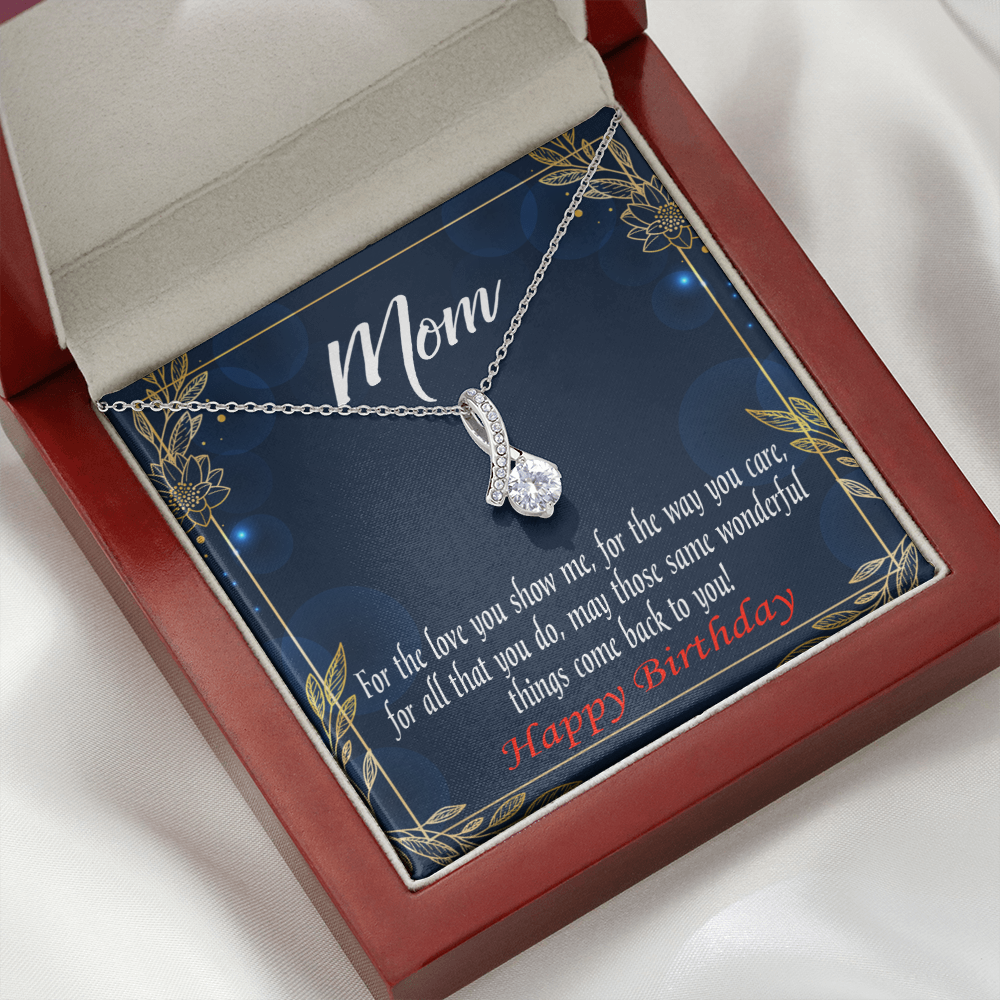 To My Mom Birthday Card Wonderful Things Alluring Ribbon Necklace Message Card-Express Your Love Gifts