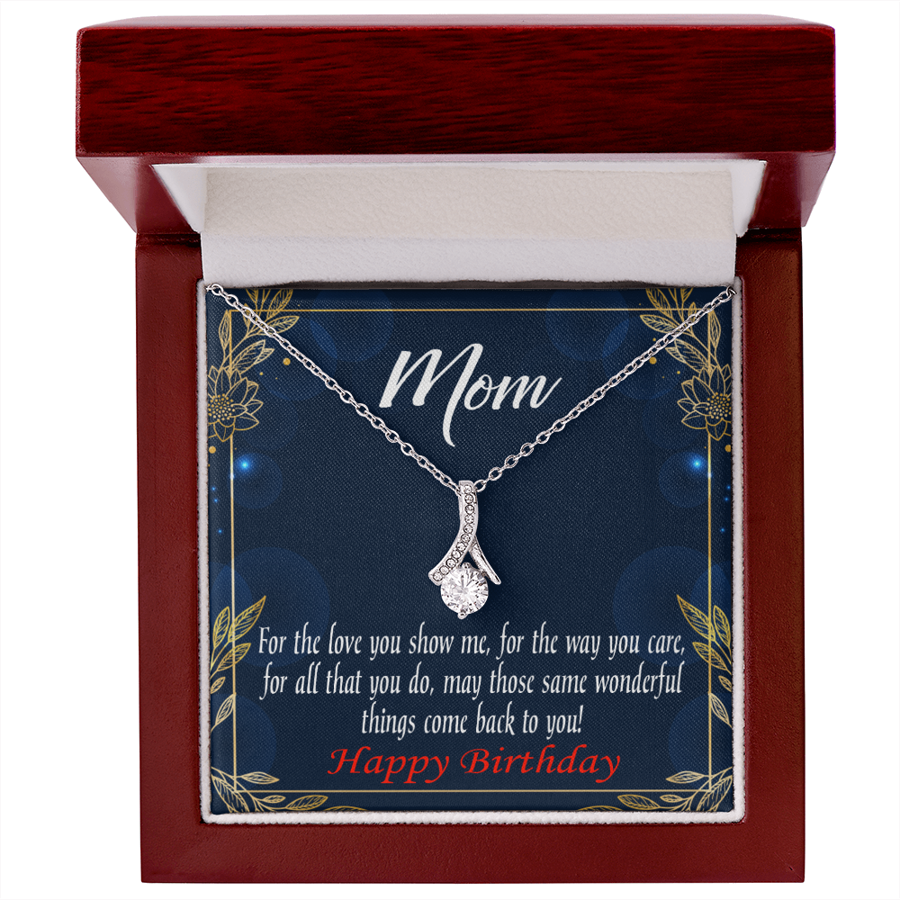 To My Mom Birthday Card Wonderful Things Alluring Ribbon Necklace Message Card-Express Your Love Gifts