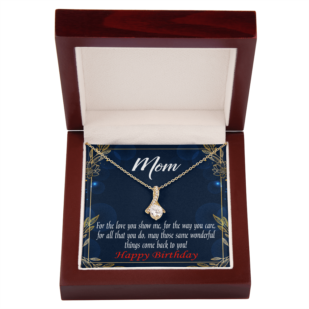 To My Mom Birthday Card Wonderful Things Alluring Ribbon Necklace Message Card-Express Your Love Gifts