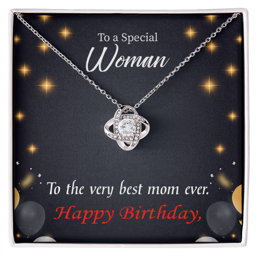 To My Mom Birthday Message Best Mom Ever Infinity Knot Necklace Message Card-Express Your Love Gifts