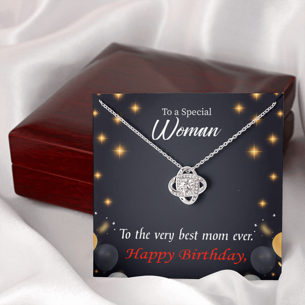 To My Mom Birthday Message Best Mom Ever Infinity Knot Necklace Message Card-Express Your Love Gifts