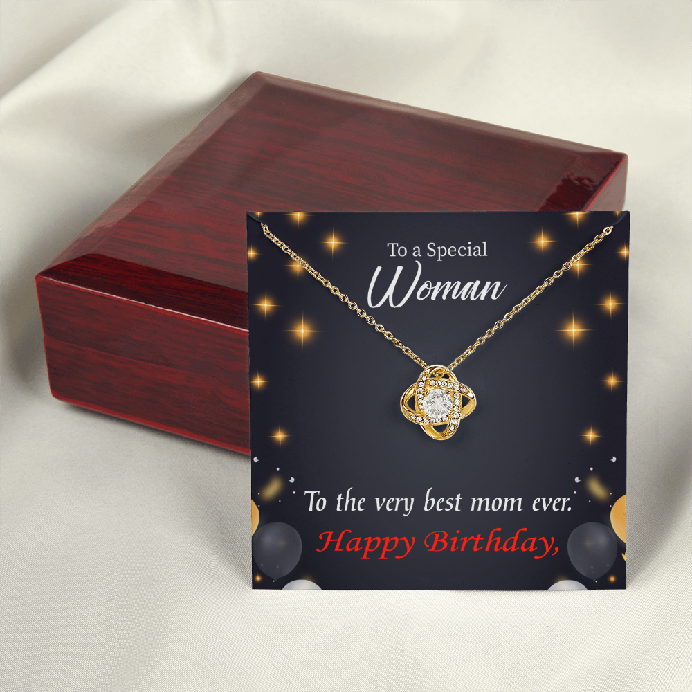 To My Mom Birthday Message Best Mom Ever Infinity Knot Necklace Message Card-Express Your Love Gifts