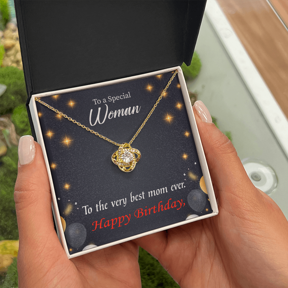 To My Mom Birthday Message Best Mom Ever Infinity Knot Necklace Message Card-Express Your Love Gifts