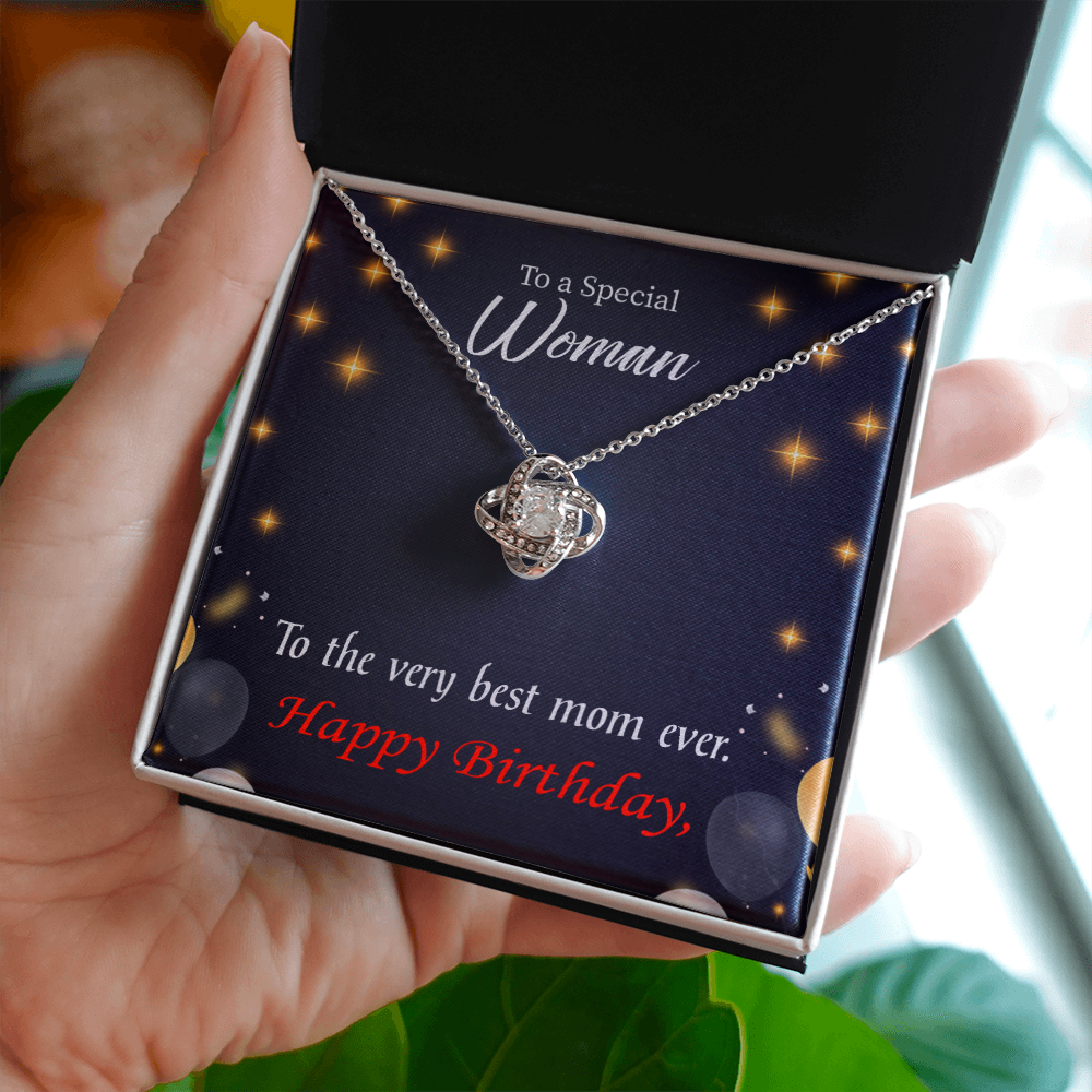 To My Mom Birthday Message Best Mom Ever Infinity Knot Necklace Message Card-Express Your Love Gifts