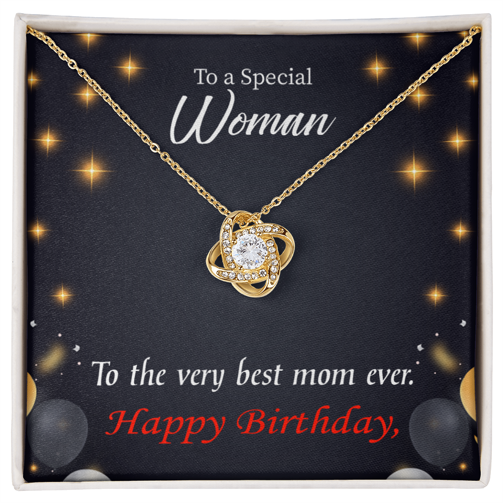 To My Mom Birthday Message Best Mom Ever Infinity Knot Necklace Message Card-Express Your Love Gifts